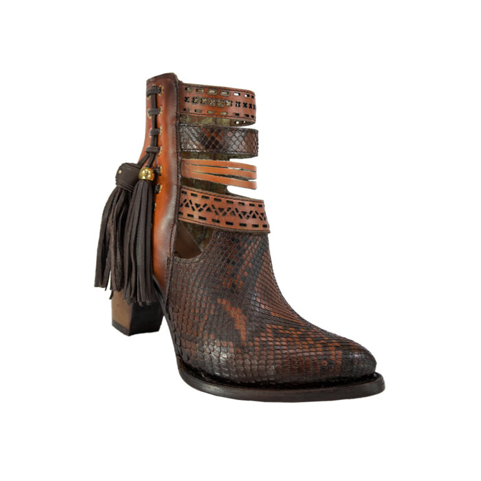 Botines Mujer En Piel Autentica Cuadra Piton 3F29PH - Imagen 3