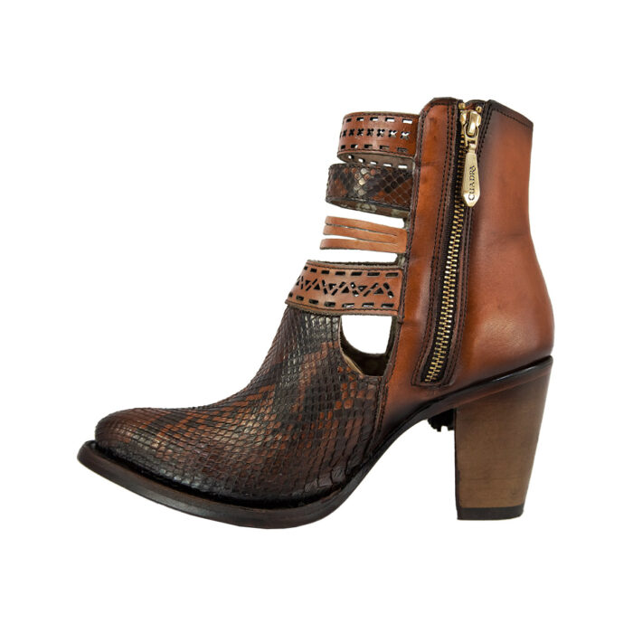 Botines Mujer En Piel Autentica Cuadra Piton 3F29PH - Imagen 7