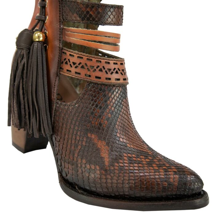 Botines Mujer En Piel Autentica Cuadra Piton 3F29PH - Imagen 11