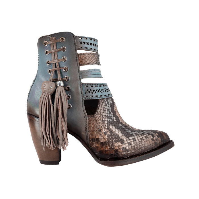 Botines Mujer En Piel Autentica Cuadra Piton 3F29PH - Imagen 2