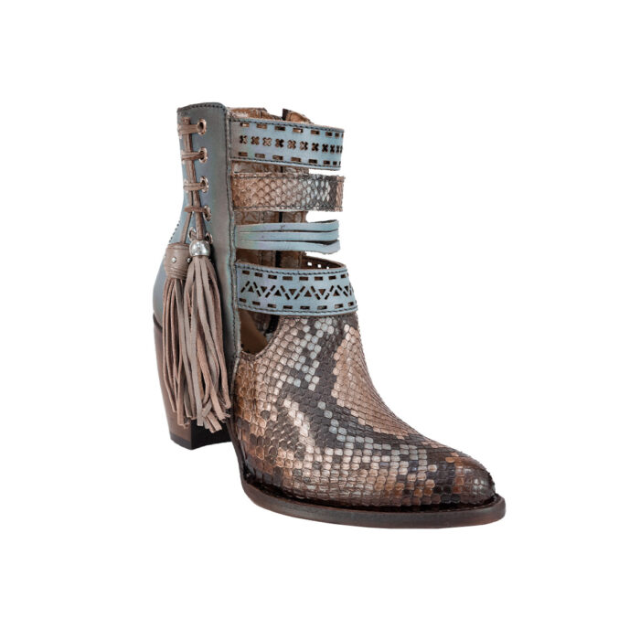 Botines Mujer En Piel Autentica Cuadra Piton 3F29PH - Imagen 4