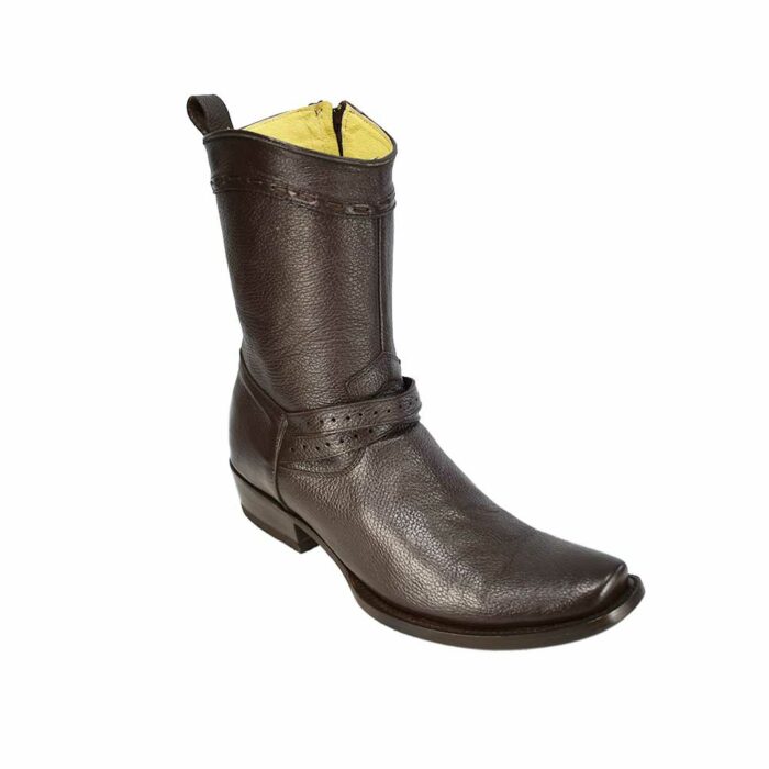 9000164 (2) Botas Hombre Vaqueras En Piel Autentica African Corrugado - Imagen 2