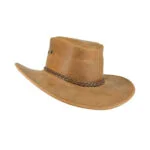 Sombrero Hombre En Piel Autentica Canyon Trenza