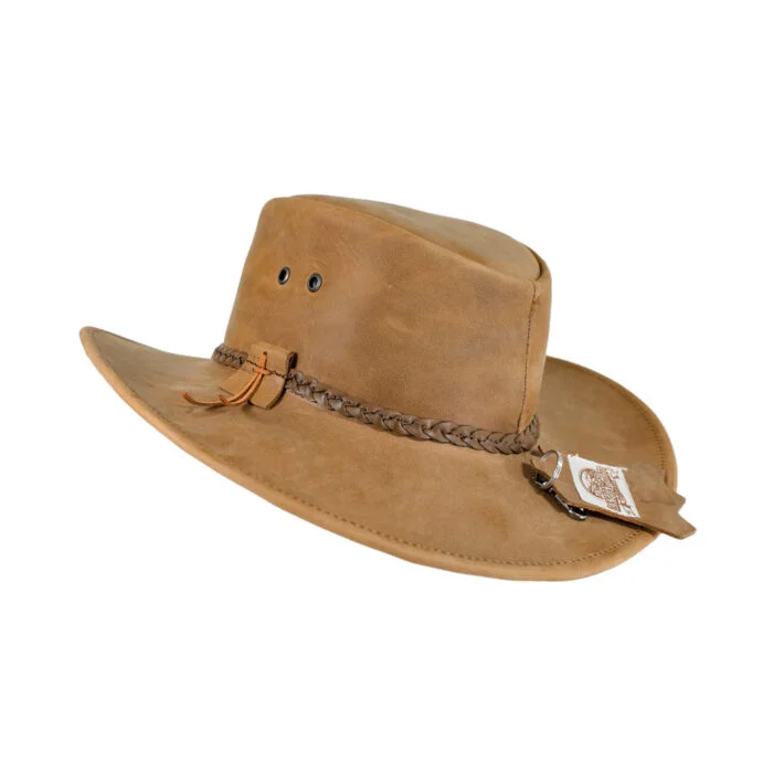 Sombrero Hombre En Piel Autentica Canyon Trenza - Imagen 7