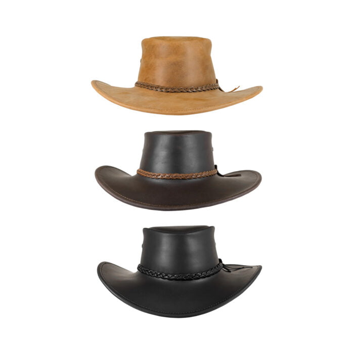 Sombrero Hombre En Piel Autentica Canyon Trenza - Imagen 2