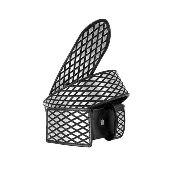 9000451-2.jpg Cinturon Hombre En Hilo De Plata Mabo Rombos 2" - Imagen 2