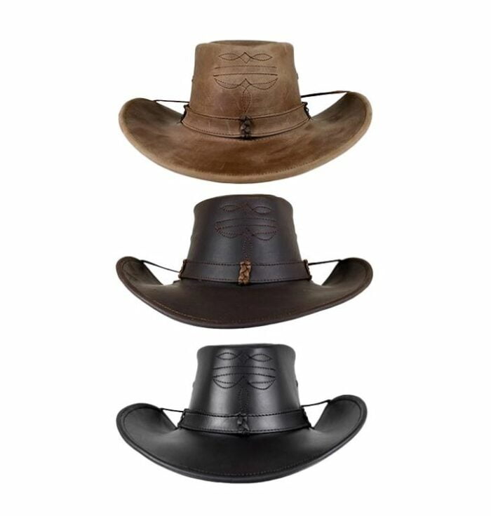 Sombrero Hombre En Piel Autentica Canyon Barbiquejo - Imagen 1