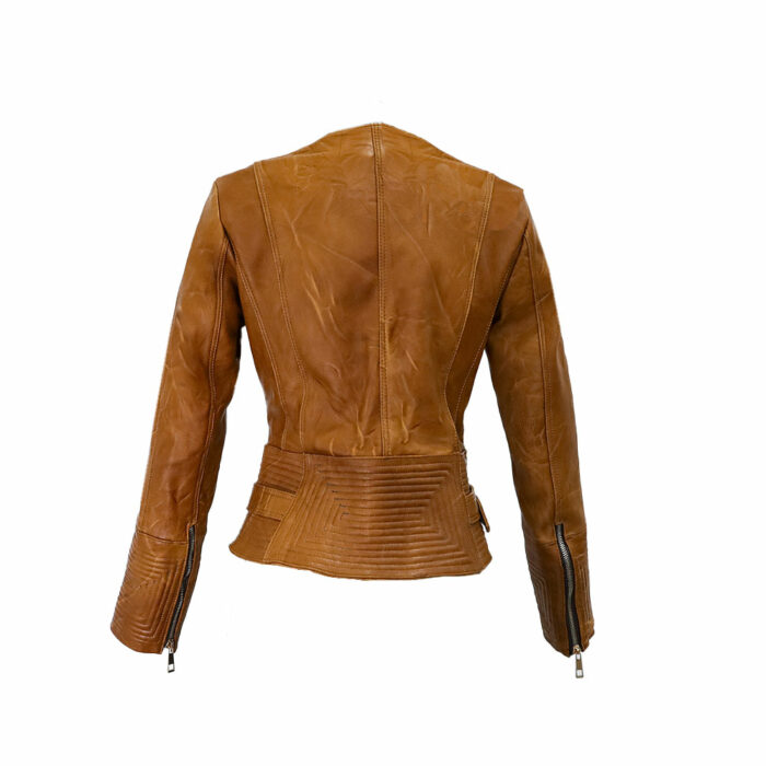 Chamarra Mujer En Piel De Borrego Mabo Imperia Corrugada - Imagen 4