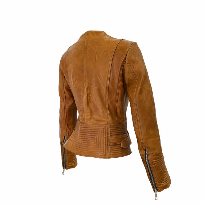 Chamarra Mujer En Piel De Borrego Mabo Imperia Corrugada - Imagen 3