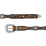 Cinturon Mujer En Piel Autentica Mabo Western Anto 52 Flor - Imagen 3
