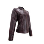 Chamarra Mujer Premium En Piel Autentica Mabo Minerva Deslavado - Imagen 5