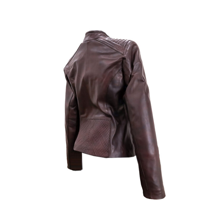 Chamarra Mujer Premium En Piel Autentica Mabo Minerva Deslavado - Imagen 4