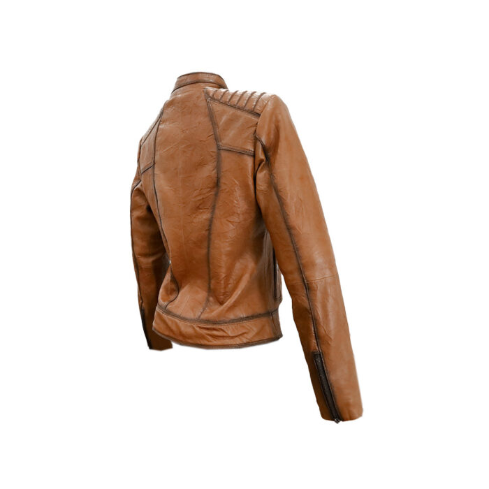 9001220-3.jpg Chamarra Mujer Premium En Piel Autentica Mabo Belia Corrugado - Imagen 4