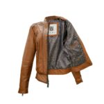 Chamarra Mujer Premium En Piel Autentica Mabo Belia Corrugado - Imagen 2