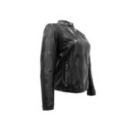 Chamarra Mujer Premium En Piel Autentica Mabo Dany Satinado - Imagen 5