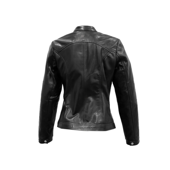 Chamarra Mujer Premium En Piel Autentica Mabo Dany Satinado - Imagen 3