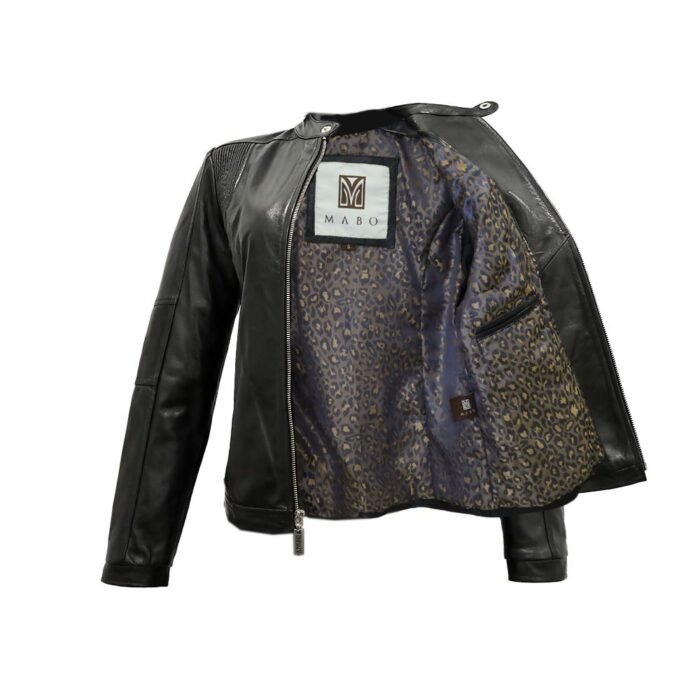 Chamarra Mujer Premium En Piel Autentica Mabo Dany Satinado - Imagen 2