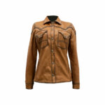 Camisola Mujer Premium En Piel Autentica Mabo Lluvia Corrugada