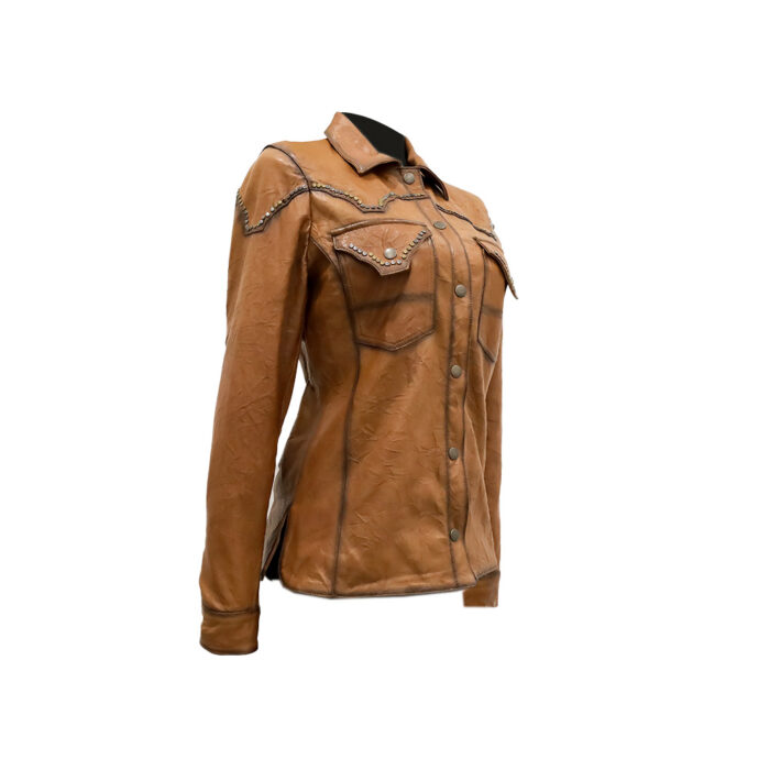 Camisola Mujer Premium En Piel Autentica Mabo Lluvia Corrugada - Imagen 2