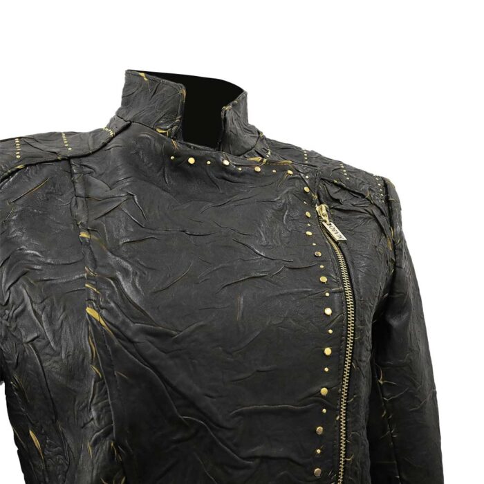 Chamarra Mujer Premium En Piel Autentica Mabo Nemesis Avejentado - Imagen 5