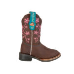 Botas Ni?a Vaqueras En Piel Crazy Nokota Bordado Rosa Jessie H15