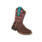 Botas Ni?a Vaqueras En Piel Crazy Nokota Bordado Rosa Jessie H15 - Imagen 2