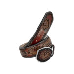 Cinturon Hombre En Piel Autentica Mabo Western Mask Aplic Cincelado Mod129176 - Imagen 2