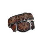Cinturon Hombre En Piel Autentica Mabo Western Mask Aplic Cincelado Mod129176 - Imagen 4