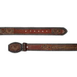 Cinturon Hombre En Piel Autentica Mabo Western Mask Aplic Cincelado Mod129176 - Imagen 3