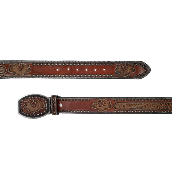 9002163-5.jpg Cinturon Hombre En Piel Autentica Mabo Western Mask Aplic Cincelado Mod129176 - Imagen 3