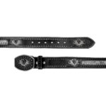 Cinturon Hombre En Piel Autentica Mabo Western Mask Grabado - Imagen 3
