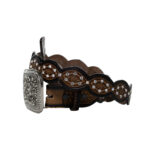 Cinturon Mujer En Piel Autentica Mabo Cincelado Ochos Piedra - Imagen 4