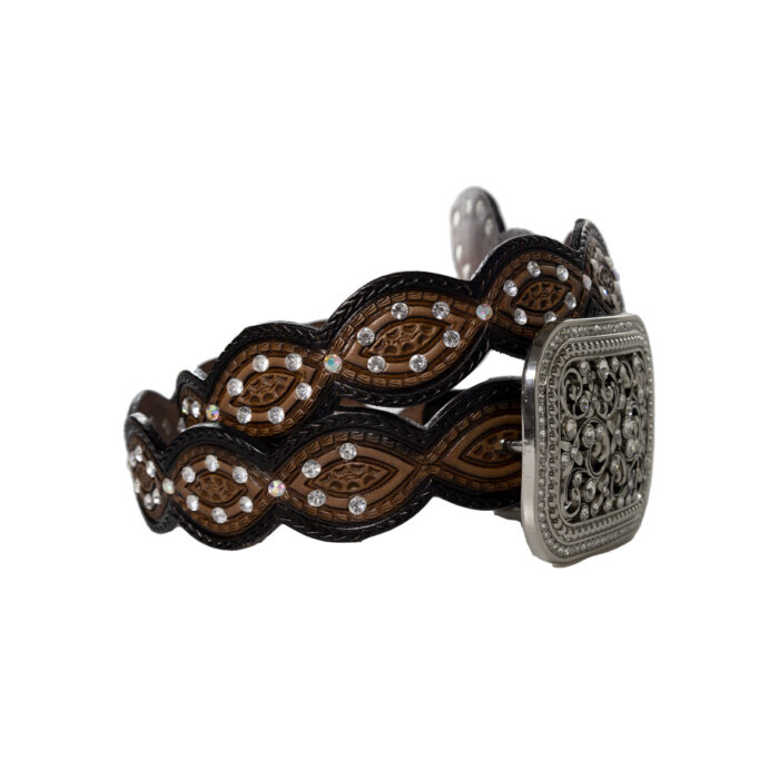 9002394-3.jpg Cinturon Mujer En Piel Autentica Mabo Cincelado Ochos Piedra - Imagen 2