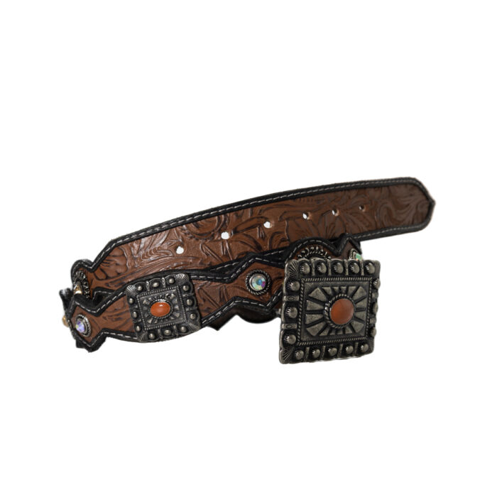 Cinturon Mujer Western En Piel Autentica Concho Pineda - Imagen 4