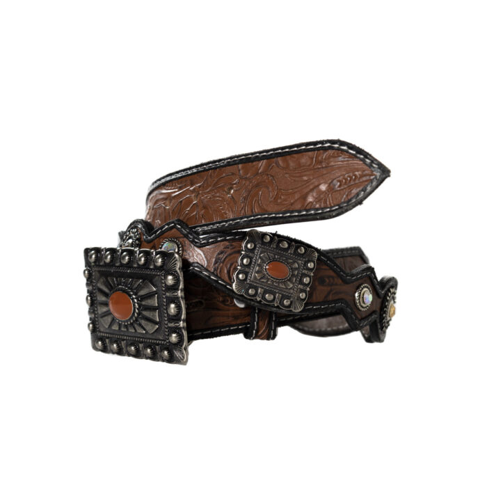 Cinturon Mujer Western En Piel Autentica Concho Pineda - Imagen 2