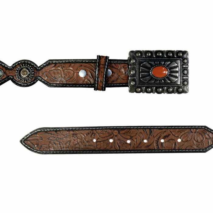 Cinturon Mujer Western En Piel Autentica Concho Pineda - Imagen 3