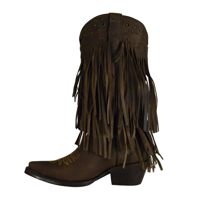 Botas Mujer En Piel Autentica Jar Boots Barbas 4502 - Imagen 5