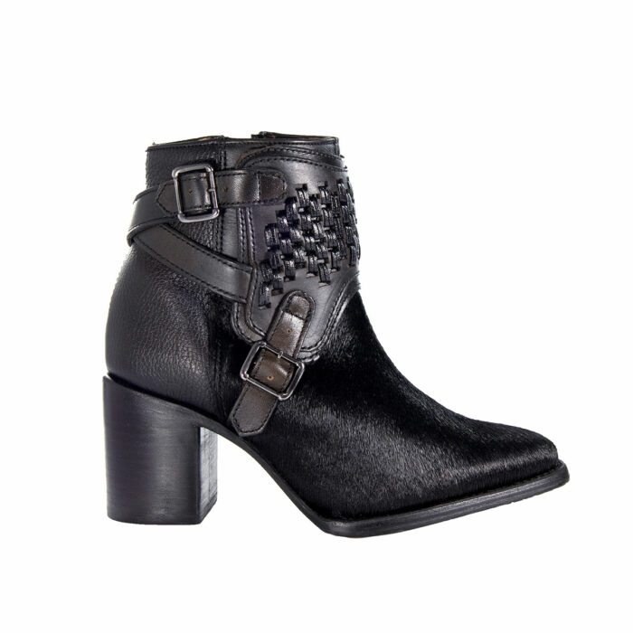 Botines Mujer En Piel Autentica Cuadra 4Q01RP Pelo Va Res - Imagen 1