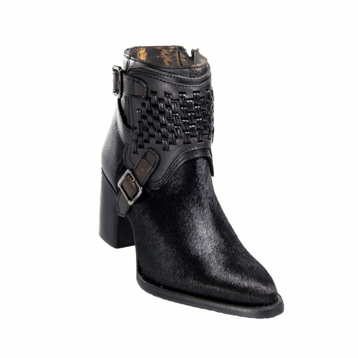 Botines Mujer En Piel Autentica Cuadra 4Q01RP Pelo Va Res - Imagen 2