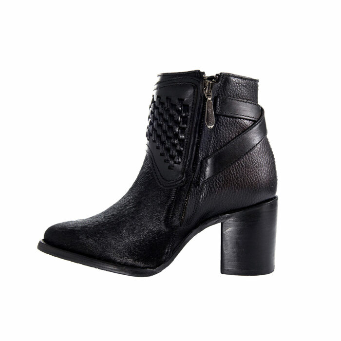 Botines Mujer En Piel Autentica Cuadra 4Q01RP Pelo Va Res - Imagen 3