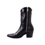 Botas Mujer Vaqueras En Piel Autentica Vk Cerato Negro Barba P0200 - Imagen 3