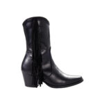 Botas Mujer Vaqueras En Piel Autentica Vk Cerato Negro Barba P0200