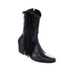 Botas Mujer Vaqueras En Piel Autentica Vk Cerato Negro Barba P0200 - Imagen 2