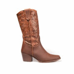 Botas Mujer Vaqueras En Piel Autentica Vk Cincelada Sp4700