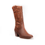 Botas Mujer Vaqueras En Piel Autentica Vk Cincelada Sp4700 - Imagen 2