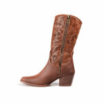 Botas Mujer Vaqueras En Piel Autentica Vk Cincelada Sp4700 - Imagen 3