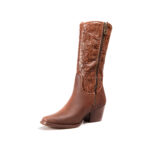 Botas Mujer Vaqueras En Piel Autentica Vk Cincelada Sp4700 - Imagen 4
