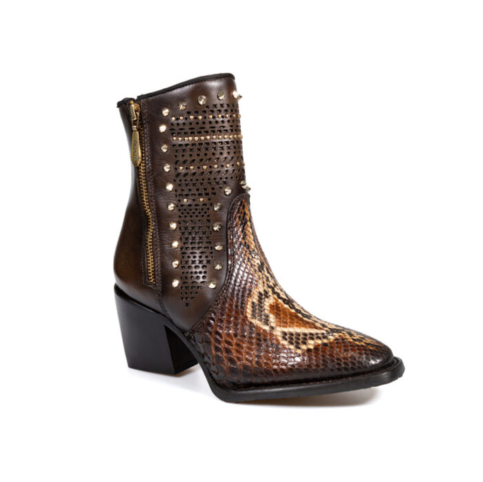9002728-1.jpg Botines Mujer En Piel Autentica Cuadra Piton 4P02PH - Imagen 2