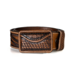 Cinturon Mujer En Piel Autentica Western Cincelado Onda Mod12142