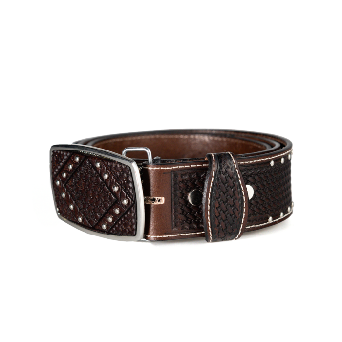 Cinturon Mujer En Piel Autentica Western Cinc Rombos C/Estoperol mod129191 - Imagen 2